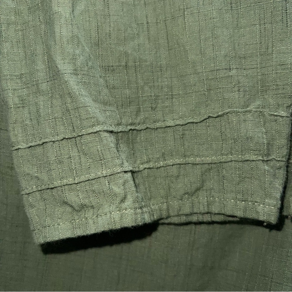 WOOLRICH Button Down Tunic Olive Green 100% Cotton shirt Medium - Picture 8 of 11